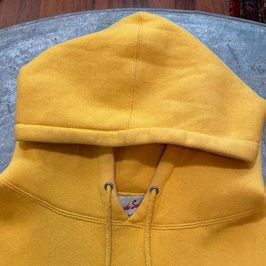 Vintage Y2K Wavelengths SBI Surf Skate Board Shop Yellow Hooded Sweatshirt XL